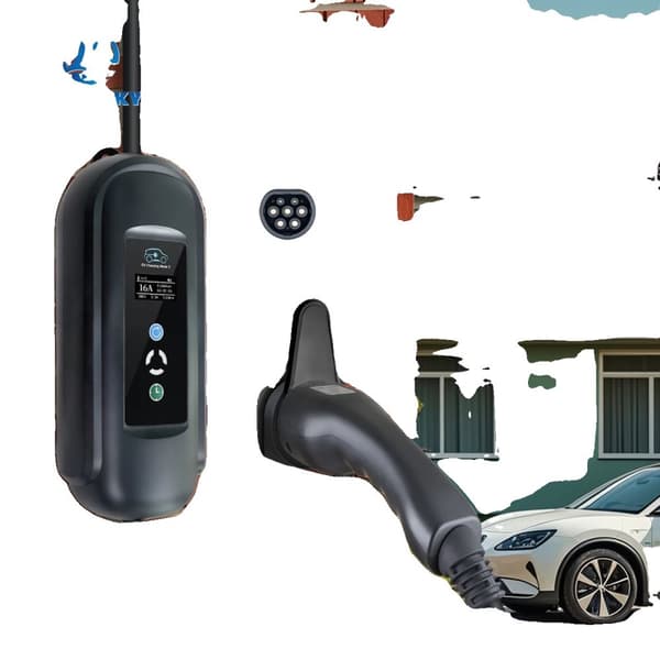 Bärbar EV-laddare, Max 11KW effekt, Justerbar ström (6A-16A),Typ 11KW 10M, TYPE2