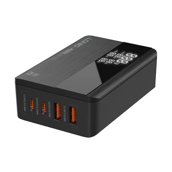 USB-latausasema GaN 100W PD, jossa on 2xUSB-C ja 2xUSB