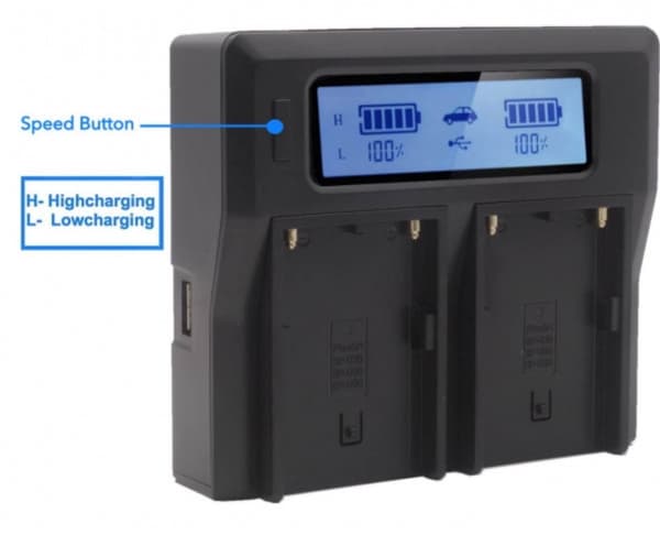 Baxxtar Pro Charger LCD Dual for LP-E6