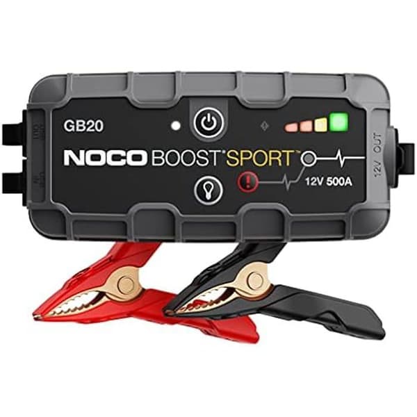 NOCO Boost Sport GB20 500A 12V UltraSafe Lithium Car Battery Booster, USB bärbar batteriladdare och startkablar Svart, Grå