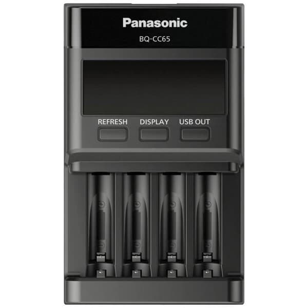 Panasonic BQ-CC65E Laddare för NiMH LR03 (AAA), LR6 (AA) runda batterier