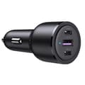 Miniatyrbild 1 av 6: Bil-laddare 2xTyp-C, USB, 69W - Ugreen (20467) - Svart