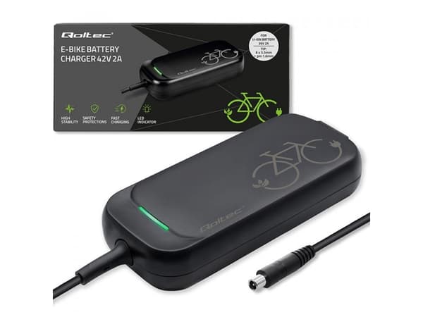 Qoltec hurtiglader for XIAOMI 36V elektrisk scootersykkel | 42V | 2A | 8,0*8,0 mm+pinne | vanntett +strømkabel