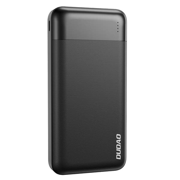 Dudao Powerbank 10000mAh 10W med USB, USB-C och MicroUSB - Svart