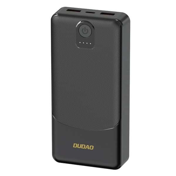 Dudao Powerbank 20000mAh 10W med USB, USB-C og MicroUSB - Svart