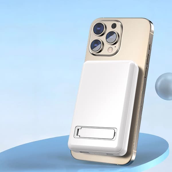 Dudao Powerbank med rack 10000mAh 20W USB, USB-C og MagSafe - Hvid