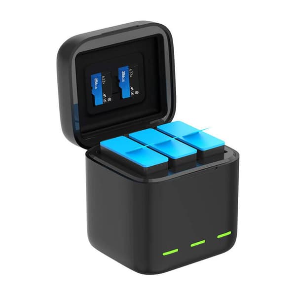 Box Telesin tre-kanals oplader +2 batterier til GoPro Hero 12/11/10/9