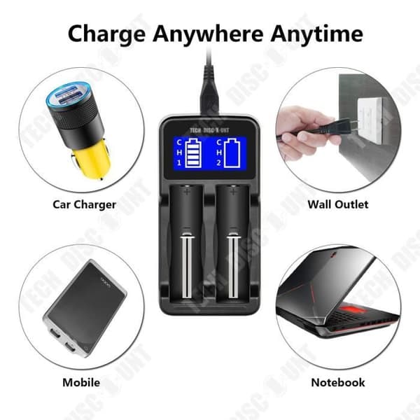 laddare för universella uppladdningsbara AAA AA smarta LCD-batterier snabb foton 2 platser c fjärrkontroll usb