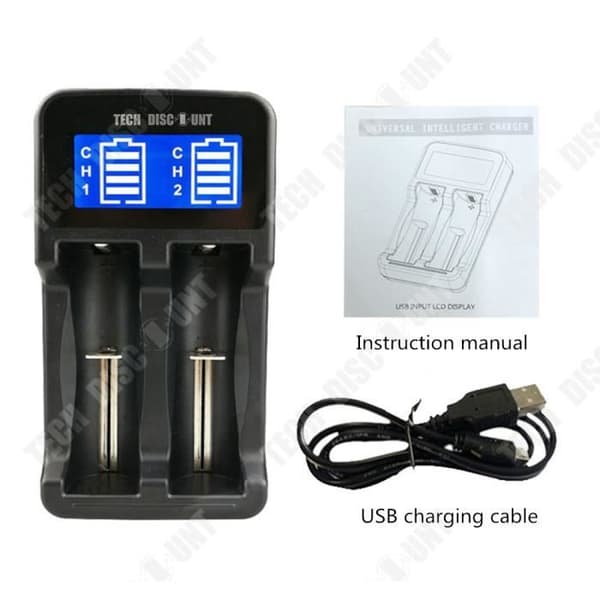 laddare för universella uppladdningsbara AAA AA smarta LCD-batterier snabb foton 2 platser c fjärrkontroll usb