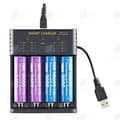 Miniatyrbild 4 av 4: HTBE® Li-ion-batteri med 4 platser AA Ni-MH-batteri 1,2 V USB 2A-gränsladdare Smart Li-ion-batteriladdare