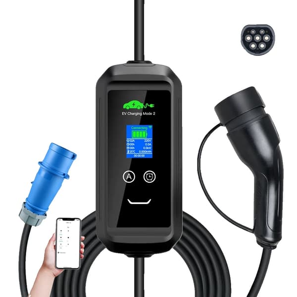 Bærbar EV-lader, 7,2 kW effekt, justerbare strømindstillinger,Tuya APP 7,2 kW, TYPE2