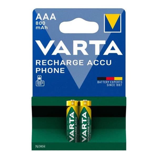SOS Accessoire 2-pack uppladdningsbara AAA LR03 NIMH 800MAH för tillbehör och underhåll VARTA 58398101402 - Tillbehör och