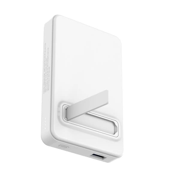 10000 mAh powerbank med 22,5 W hurtiglading, trådløs Qi2-lading og innebygd stativ