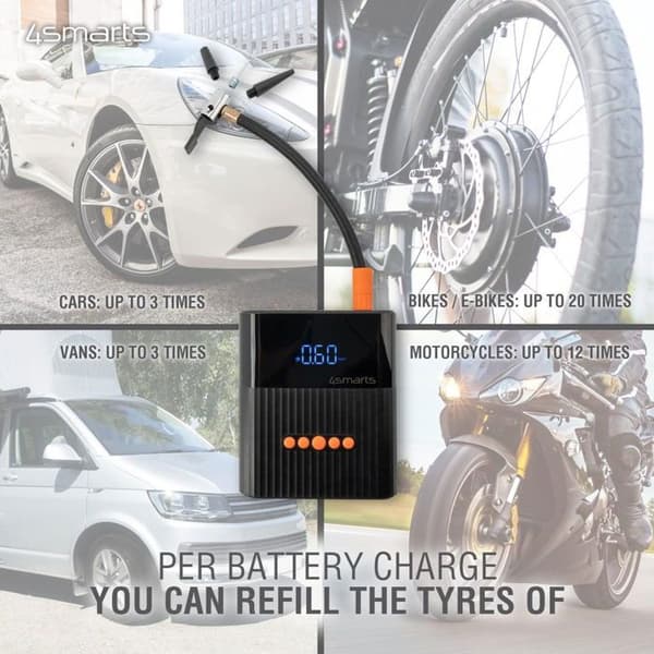4smarts Jump Starter PitStop 8800mAh med kompressor och lampa svart