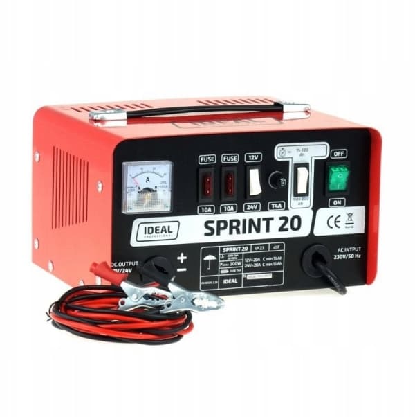 Laddare SPRINT 20, laddningsspänning: 12/24 V IDEAL, laddningsström: 20A, matningsspänning: 230V, batterityp: Ca/Ca