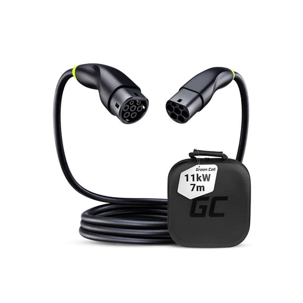 GreenCell-GCSnapType2EV-laddningskabel11kW7m16AförTeslaModelY/3/S/X,KiaEV6,VWID.4/ID.5,BMWi4/iX,FordMach-E