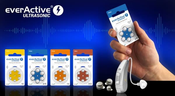 A10 1,45 V-batterier - 6 st. för hörapparater, ljudförstärkare, PR70 zink-luft everActive ULTRASONIC