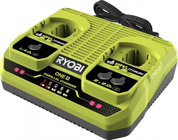 Batteriladdare för 18V-batterier RYOBI med 2 portar
