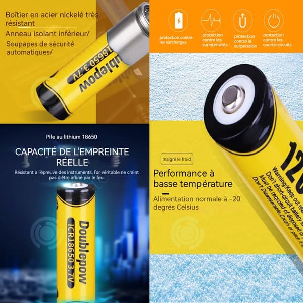 INN Uppladdningsbara batterier 6st 1200mah 3,7v 18650 Batteri Högkapacitet Uppladdningsbart batteri Batterier Laddare med förvaringsbox