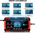 Miniatyrbild 2 av 6: Batteriladdare - Intelligent - 12V/24V - 8A - LCD-skärm - Flera skydd