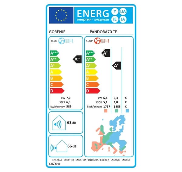Gorenje, klimaanlæg, indendørsenhed, 20003753 PANDORA70 TE