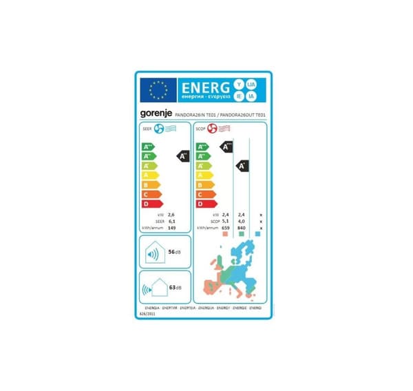 Gorenje, T1, H/P, INVERTER, ilmastointilaite, ulkoyksikkö, 20011520 PANDORA26 TE01