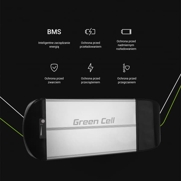 GreenCell-Sähköpyöränakkulaturilla36V15Ah540WhLi-Ion5,5x2,1mm