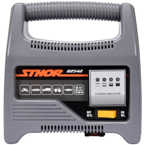 Sthor Batteriladdare med LED 12V 6A 90Ah