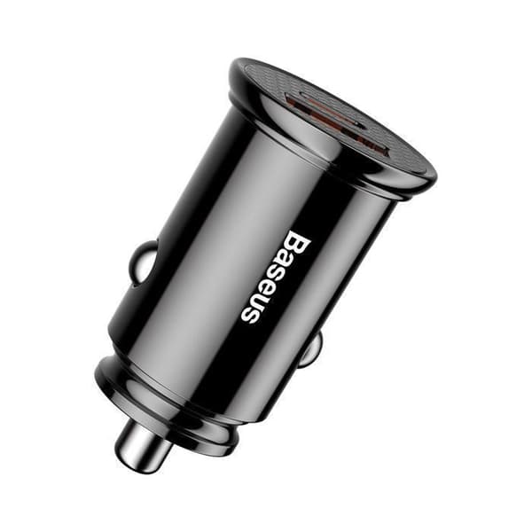Baseus Dual USB Typ C billaddare 30W USB 3.0 Quick Charge 4.0 3.0 för Samsung Huawei Super Charging Svart