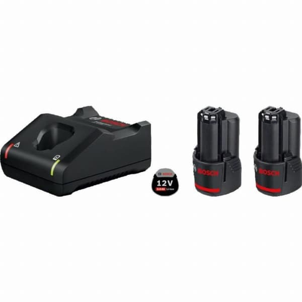 Pack med 2 GBA-batterier 12V 3.0Ah + laddare GAL 12V-40 - BOSCH - 1600A019RD