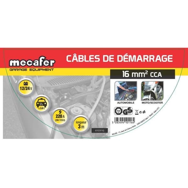 MECAFER Startkablar 25 mm² 350A