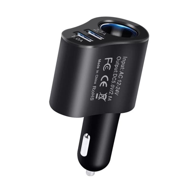 Allt i ett 12-24v universellt 80w cigarettändare bil mobiltelefon snabbladdare 3 i 1 USB cigarettändare