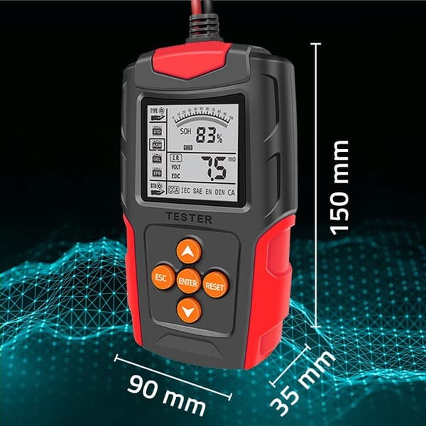 Qoltec 52484 LCD digital batteritestare | 12V | 24V | 3Ah-200Ah