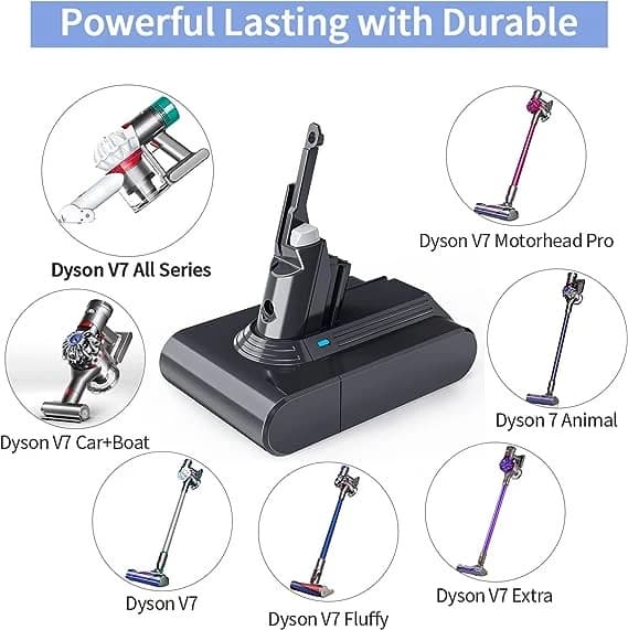 Batteri kompatibelt med Dyson V7 modeller, 21,6V, 2000mAh, 43,2Wh
