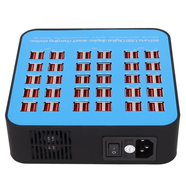 Desktop USB Opladningsstation, 300W Udgang, 60 Port Design, Hurtig Opladningsteknologi