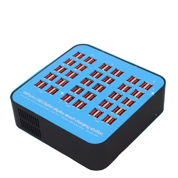 Työpöydän USB-latausasema, 300W teho, 60-porttinen muotoilu, nopea latausteknologia