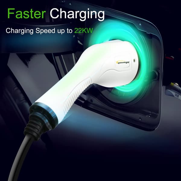 Type 2 EV-ladekabel, 22KW hurtigladning, 5 meter længde, vejrbestandig
