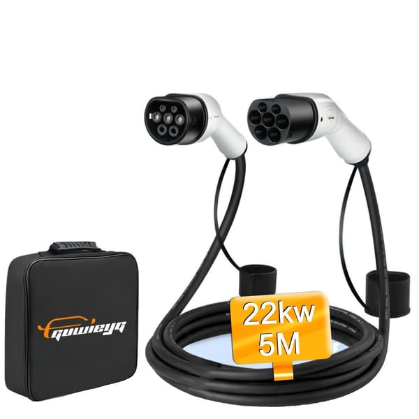 Type 2 EV-ladekabel, 22KW hurtigladning, 5 meter længde, vejrbestandig