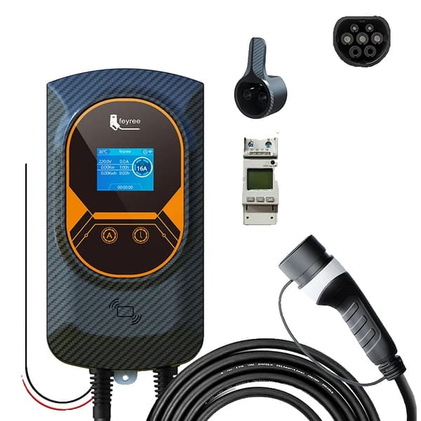 EV-laddare, Dynamisk lastbalansering, Mobilappkontroll,7,6 kW 32A 1 fas, Typ2