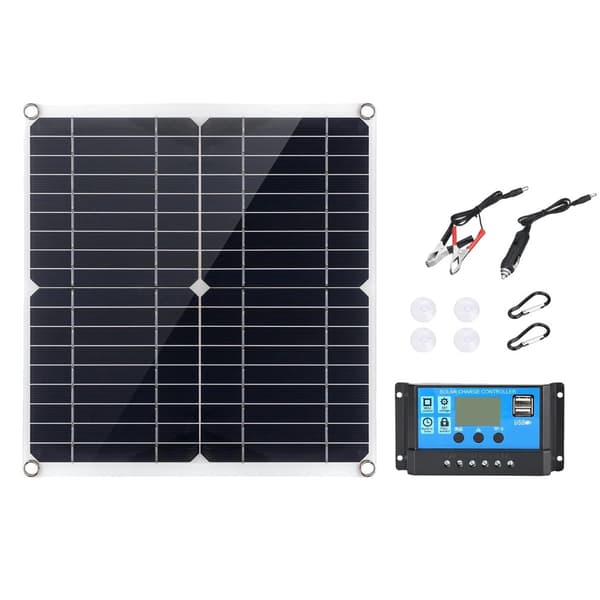 Bærbar solpanel, 12W~15W effektudgang, 18V spænding, dual USB opladningsport,50A