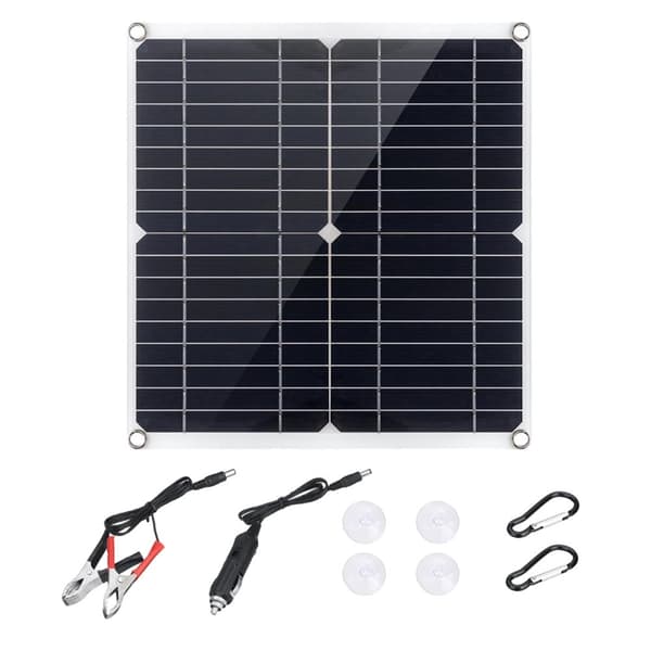 Bærbar solpanel, 12W~15W effektudgang, 18V spænding, dual USB opladningsport,40A