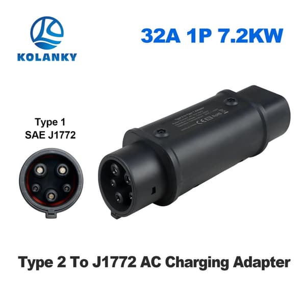 EV-adapter, Type 2 til Type 1, 32A, IP55 vurdering,Type2 til Type1