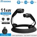 Miniatyrbillede 2 af 2: EV-ladekabel, 11KW effekt, IP65 vandtæt beskyttelse,11KW 16A 3Fase
