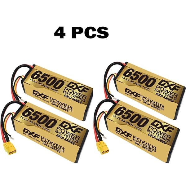 Lipo-batteri, 15.2V, 6500mAh, 140C,4PCS 4S 6500 XT90