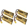Miniatyrbillede 1 af 2: Lipo-batteri, 15.2V, 6500mAh, 140C,4PCS 4S 6500 XT90