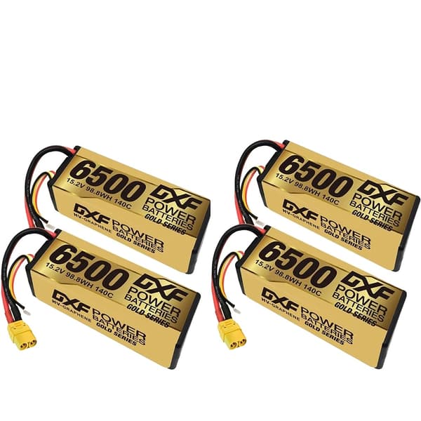 Lipo-batteri, 15.2V, 6500mAh, 140C,4PCS 4S 6500 XT90
