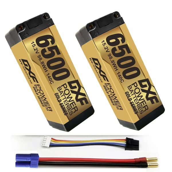 Lipo-akku, 15.2V, 6500mAh, 140C,2PCS4S 6500 EC5 5mm