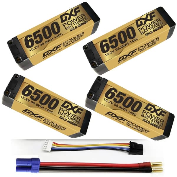 Lipo-batteri, 15.2V, 6500mAh, 140C,4PCS4S 6500 EC5 5mm