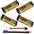 Miniatyrbillede 1 af 2: Lipo-batteri, 15.2V, 6500mAh, 140C,4PCS4S 6500 EC5 5mm