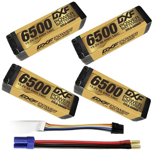 Lipo-batteri, 15.2V, 6500mAh, 140C,4PCS4S 6500 EC5 5mm